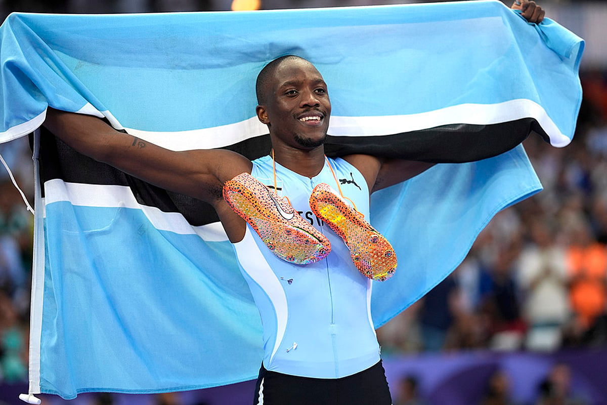 2024 Paris Olympics men's 200-meter final_Letsile Tebogo, of Botswana